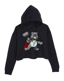 Unisex | Bear Of Thunder | Crop Hoodie - Arm The Animals Clothing Co.