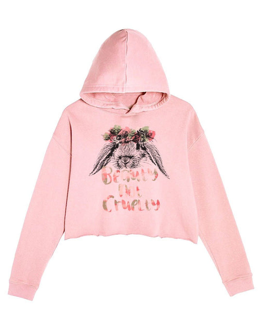 Unisex | Beauty Not Cruelty | Crop Hoodie - Arm The Animals Clothing Co.