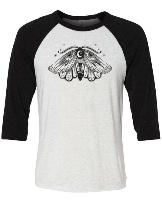 Unisex | Big Moth | 3/4 Sleeve Raglan - Arm The Animals Clothing Co.
