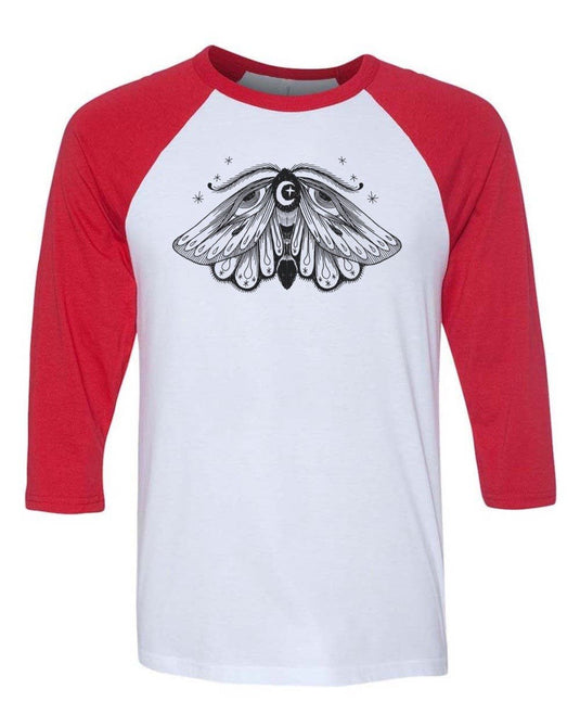 Unisex | Big Moth | 3/4 Sleeve Raglan - Arm The Animals Clothing Co.