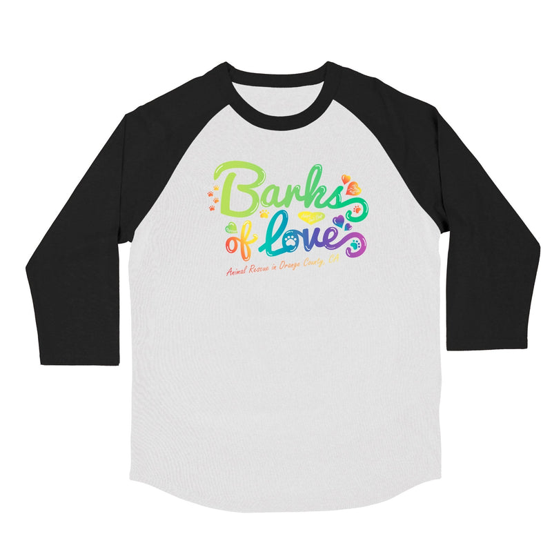 Load image into Gallery viewer, Unisex | BOL Rainbow Logo | 3/4 Sleeve Raglan - Arm The Animals Clothing Co.
