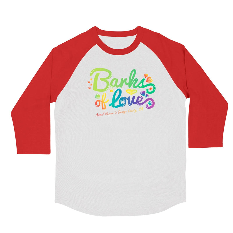 Load image into Gallery viewer, Unisex | BOL Rainbow Logo | 3/4 Sleeve Raglan - Arm The Animals Clothing Co.
