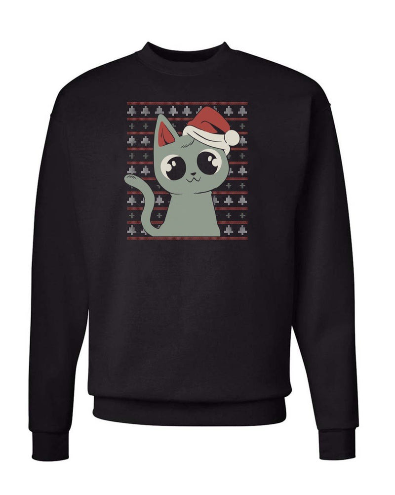 Load image into Gallery viewer, Unisex | Bright Eyed Christmas Kitty | Crewneck Sweatshirt - Arm The Animals Clothing LLC
