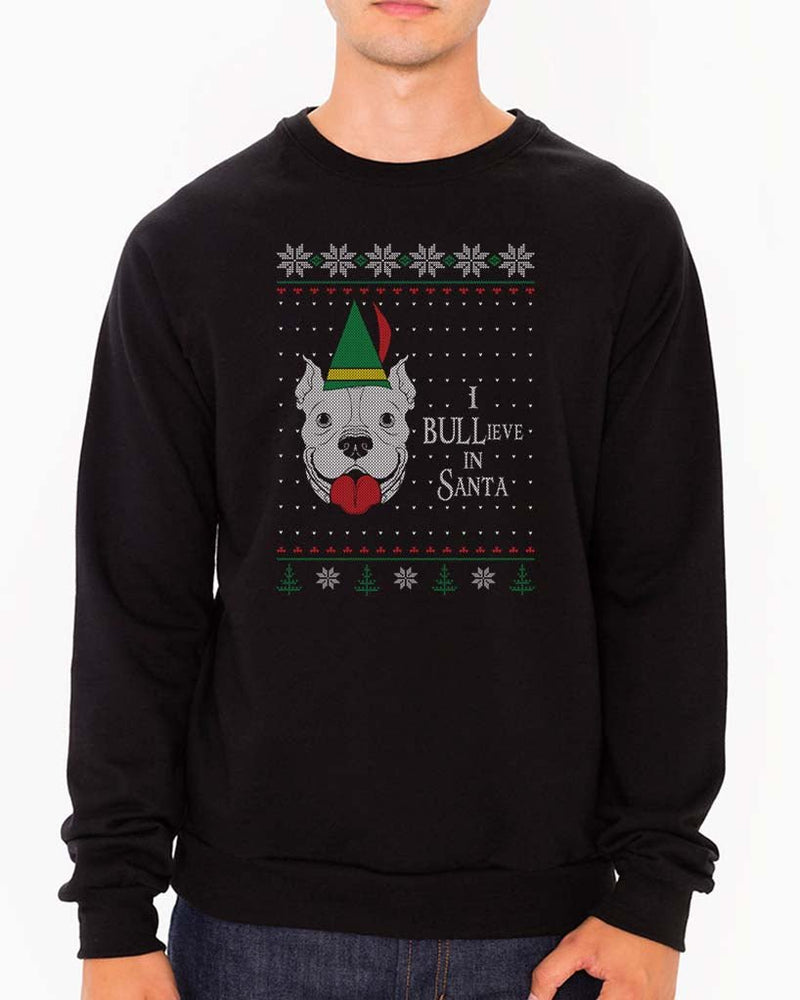 Load image into Gallery viewer, Unisex | BULLieve In Santa | Holiday Crewneck Sweatshirt - Arm The Animals Clothing LLC
