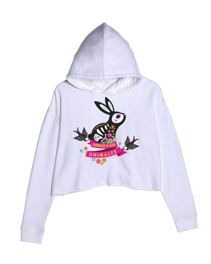 Load image into Gallery viewer, Unisex | Bunny Alebrije | Crop Hoodie - Arm The Animals Clothing Co.
