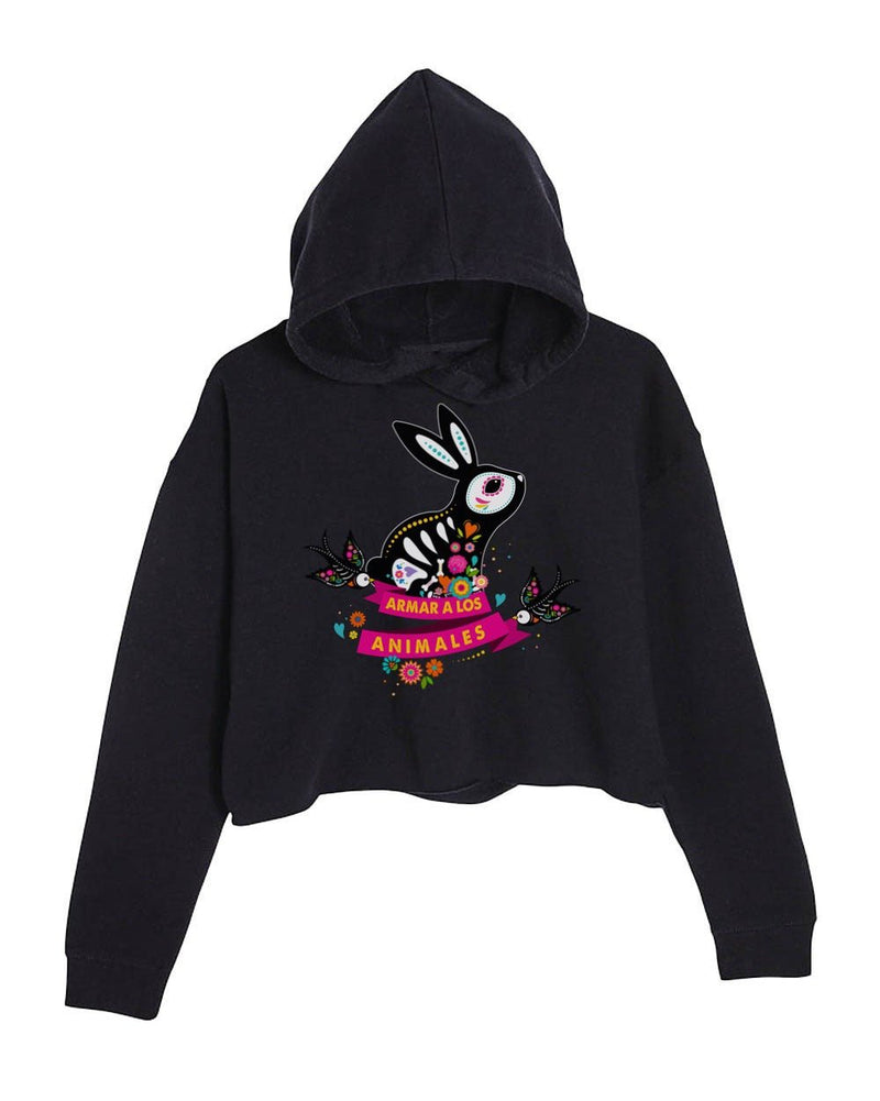 Load image into Gallery viewer, Unisex | Bunny Alebrije | Crop Hoodie - Arm The Animals Clothing Co.
