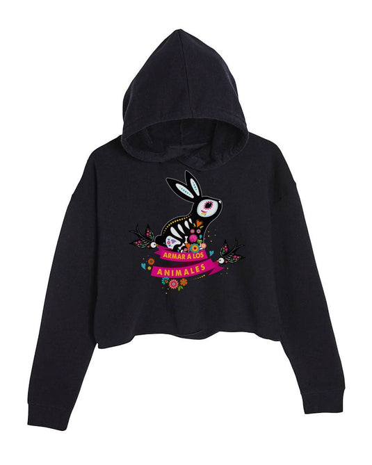 Unisex | Bunny Alebrije | Crop Hoodie - Arm The Animals Clothing Co.