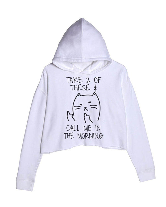 Unisex | Call Me In The Morning | Crop Hoodie - Arm The Animals Clothing Co.