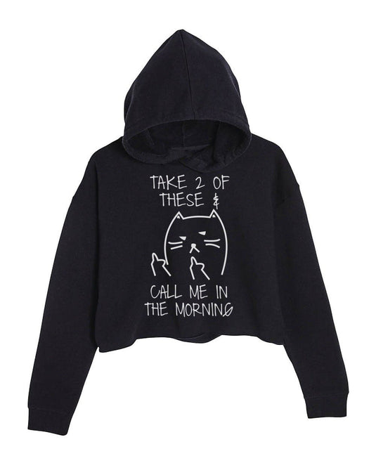 Unisex | Call Me In The Morning | Crop Hoodie - Arm The Animals Clothing Co.