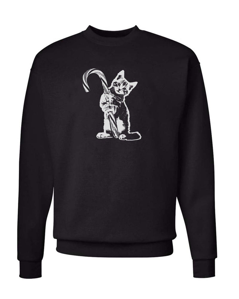 Load image into Gallery viewer, Unisex | Candy Cane Reaper Kitty | Crewneck Sweatshirt - Arm The Animals Clothing LLC
