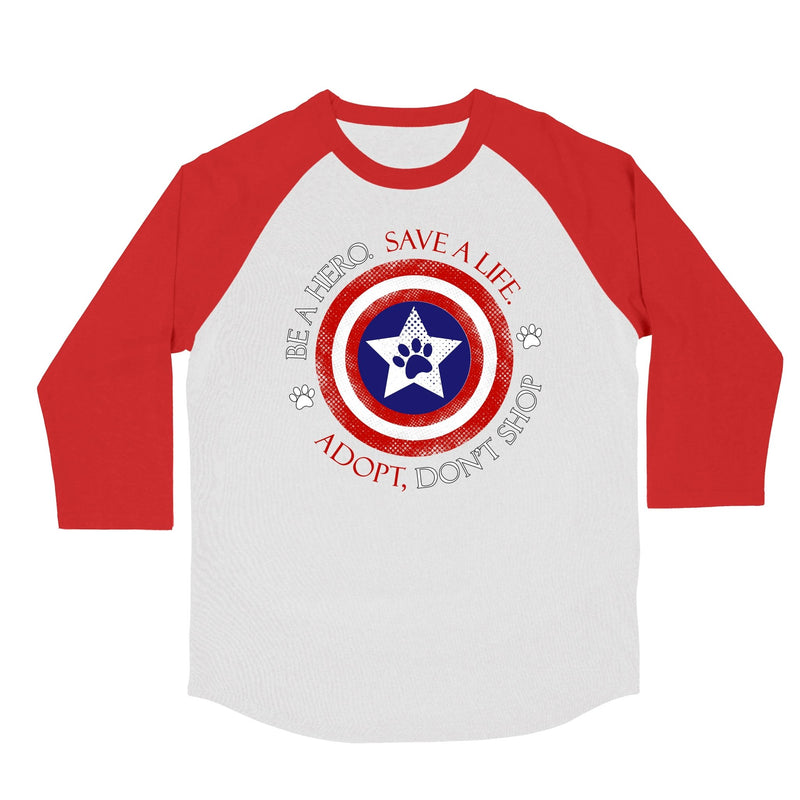 Load image into Gallery viewer, Unisex | Captain Rescue | 3/4 Sleeve Raglan - Arm The Animals Clothing Co.
