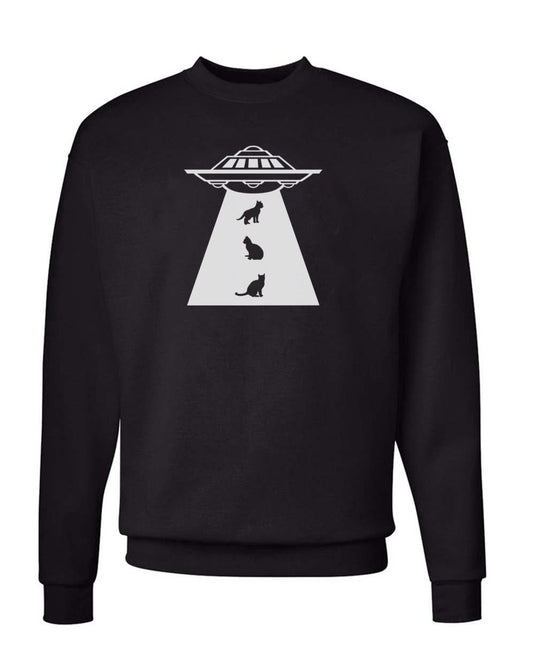 Unisex | Cat Abduction | Crewneck Sweatshirt - Arm The Animals Clothing Co.