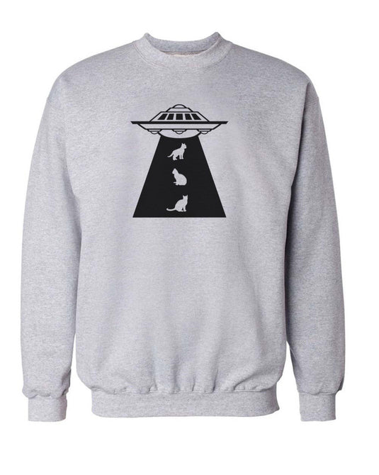Unisex | Cat Abduction | Crewneck Sweatshirt - Arm The Animals Clothing Co.