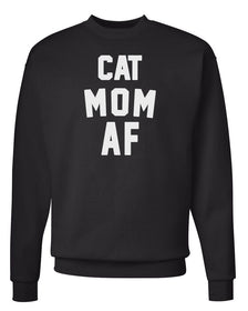 Unisex | Cat Mom AF | Crewneck Sweatshirt - Arm The Animals Clothing Co.