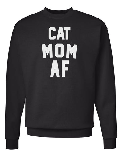 Unisex | Cat Mom AF | Crewneck Sweatshirt - Arm The Animals Clothing Co.