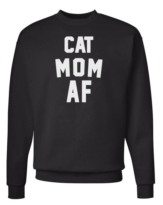 Unisex | Cat Mom AF | Crewneck Sweatshirt - Arm The Animals Clothing Co.
