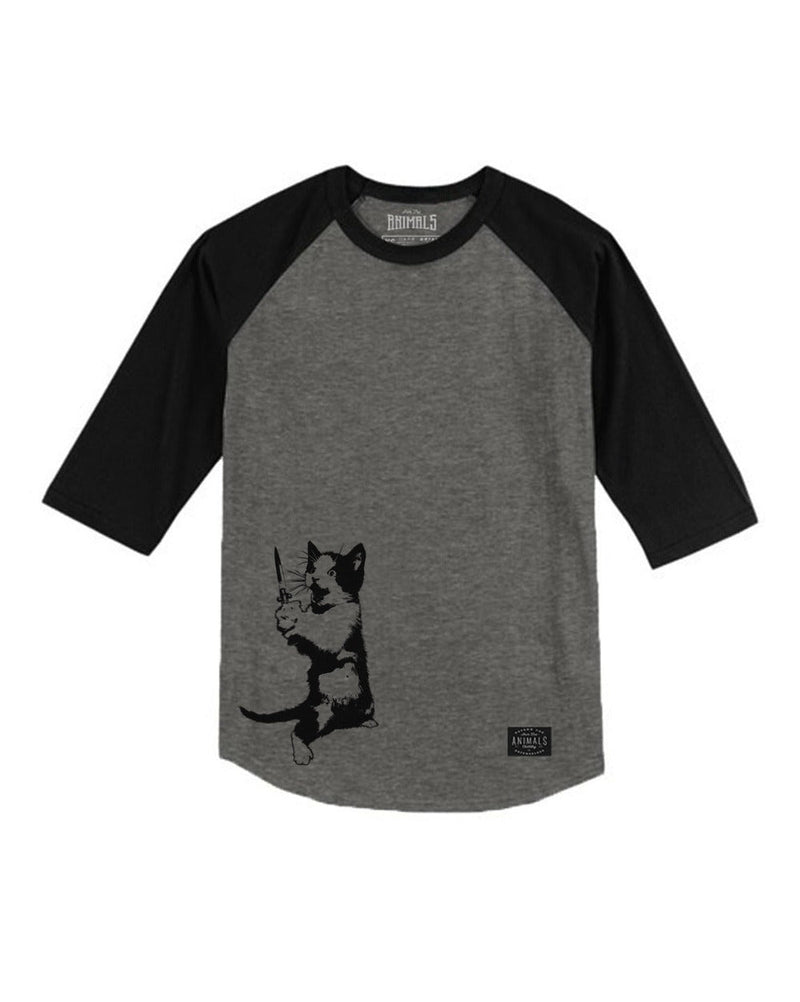 Load image into Gallery viewer, Unisex | Cat The Ripper | 3/4 Sleeve Raglan - Arm The Animals Clothing LLC
