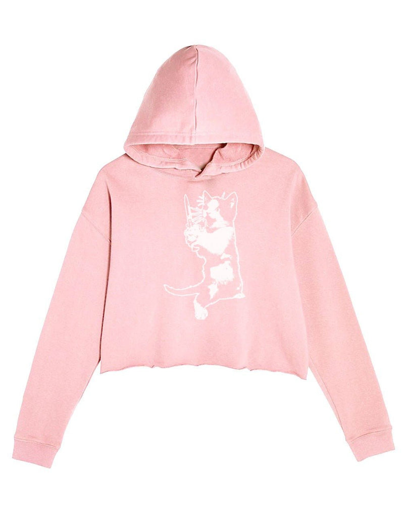 Load image into Gallery viewer, Unisex | Cat The Ripper | Crop Hoodie - Arm The Animals Clothing LLC
