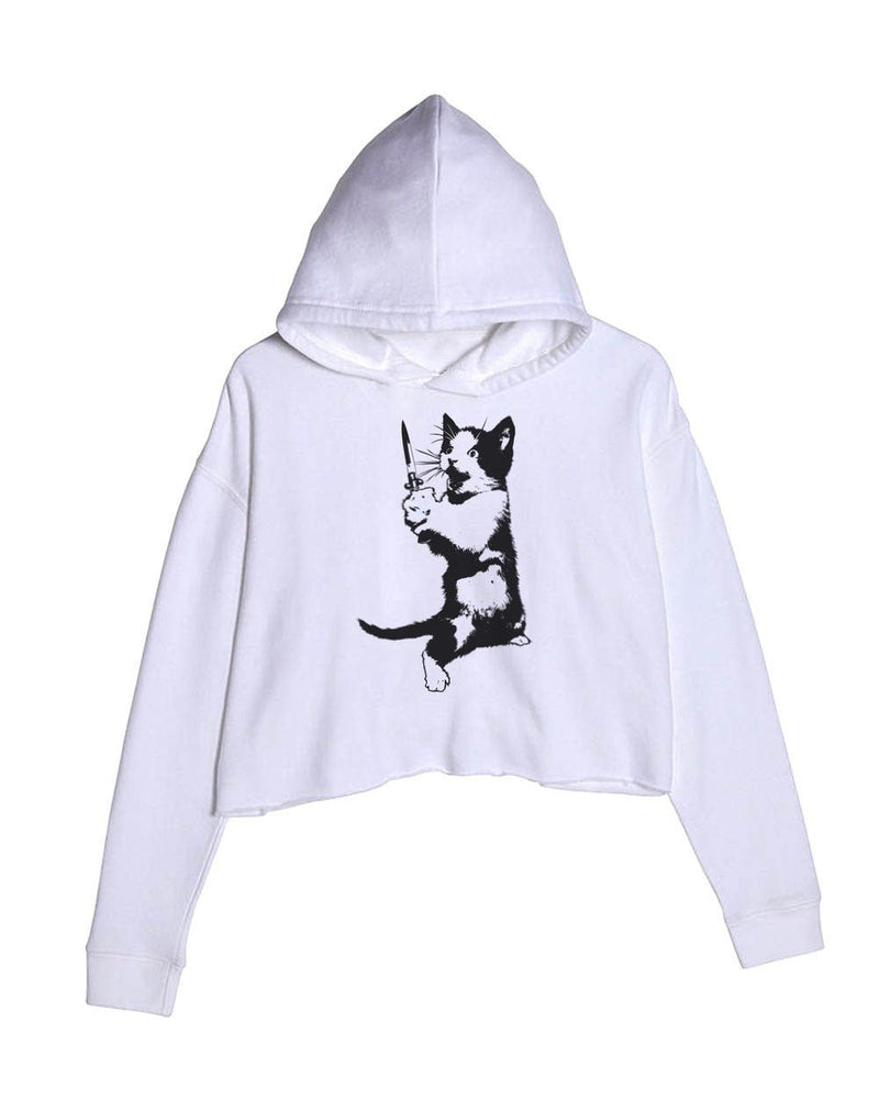 Load image into Gallery viewer, Unisex | Cat The Ripper | Crop Hoodie - Arm The Animals Clothing LLC
