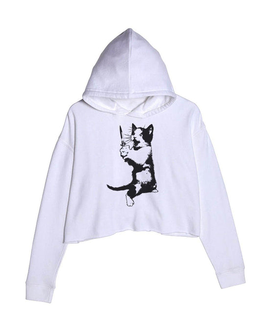 Unisex | Cat The Ripper | Crop Hoodie - Arm The Animals Clothing LLC