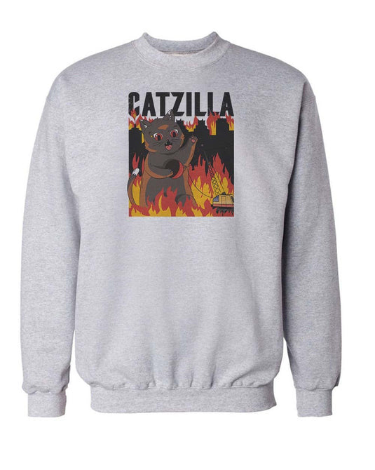 Unisex | Catzilla | Crewneck Sweatshirt - Arm The Animals Clothing Co.
