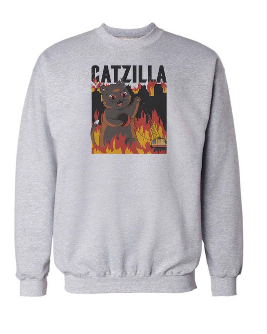 Unisex | Catzilla | Crewneck Sweatshirt - Arm The Animals Clothing Co.