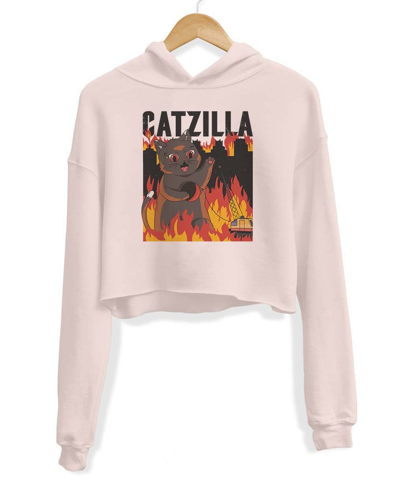 Load image into Gallery viewer, Unisex | Catzilla | Crop Hoodie - Arm The Animals Clothing Co.
