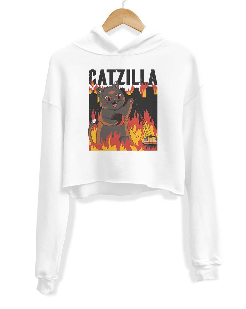Load image into Gallery viewer, Unisex | Catzilla | Crop Hoodie - Arm The Animals Clothing Co.
