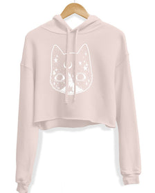 Unisex | Crescent Cat | Crop Hoodie - Arm The Animals Clothing Co.