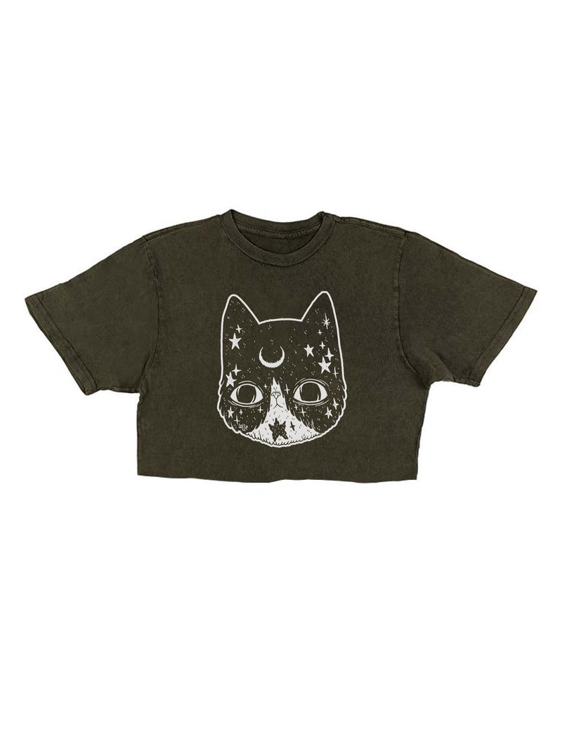 Load image into Gallery viewer, Unisex | Crescent Cat | Cut Tee - Arm The Animals Clothing Co.
