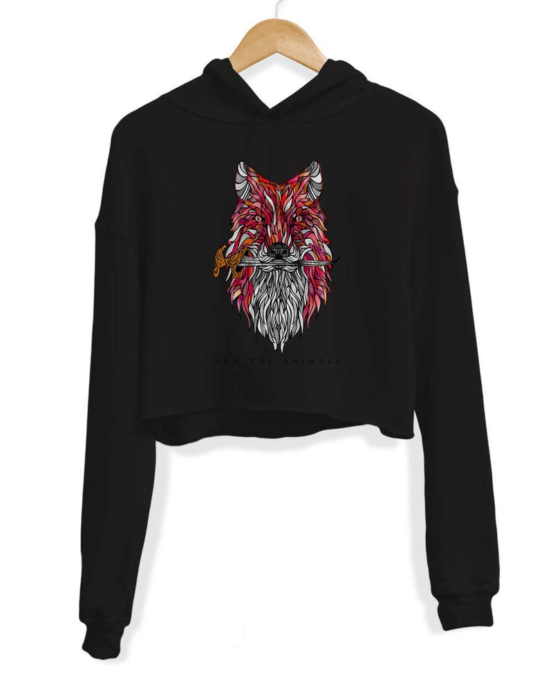 Load image into Gallery viewer, Unisex | Dagger Fox | Crop Hoodie - Arm The Animals Clothing Co.
