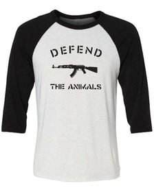Unisex | Defend The Animals | 3/4 Sleeve Raglan - Arm The Animals Clothing Co.