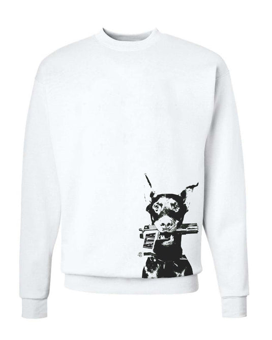 Unisex | Doberman Pistol | Crewneck Sweatshirt - Arm The Animals Clothing Co.