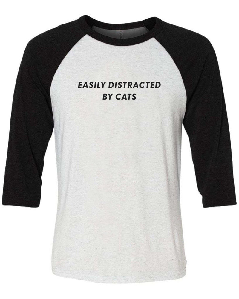 Load image into Gallery viewer, Unisex | Easily Distracted Cat | 3/4 Sleeve Raglan - Arm The Animals Clothing Co.
