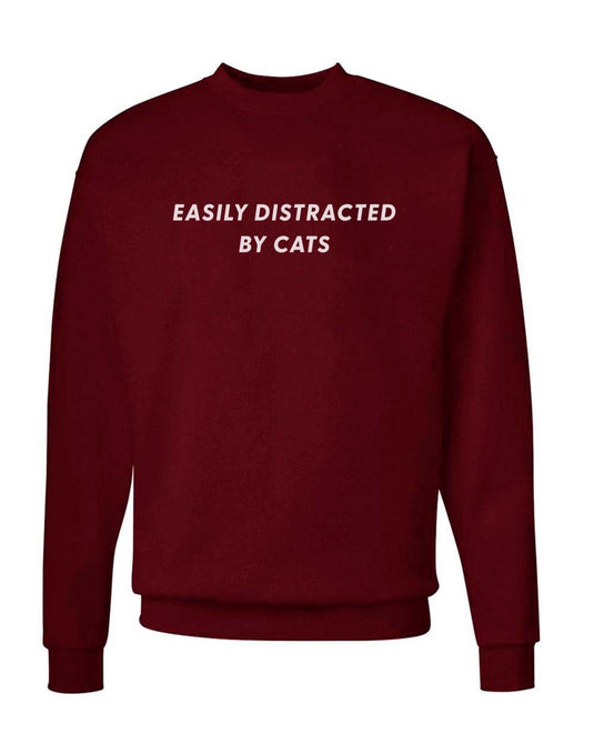 Unisex | Easily Distracted Cat | Crewneck Sweatshirt - Arm The Animals Clothing Co.