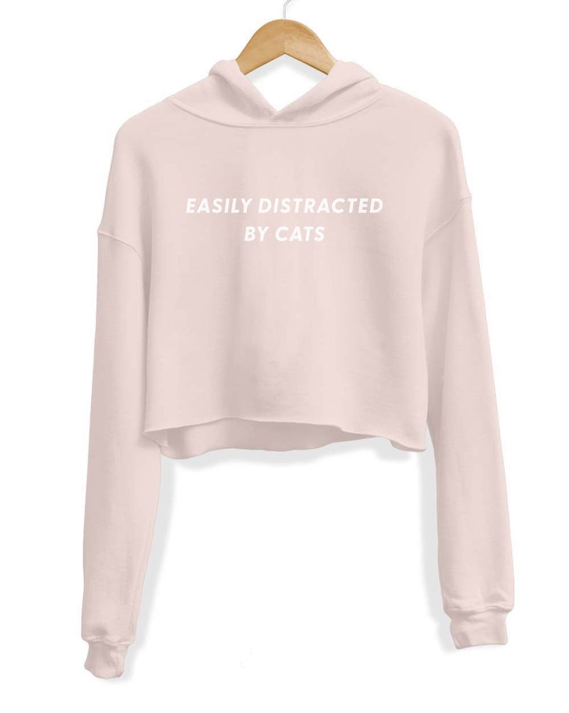 Load image into Gallery viewer, Unisex | Easily Distracted Cat | Crop Hoodie - Arm The Animals Clothing Co.
