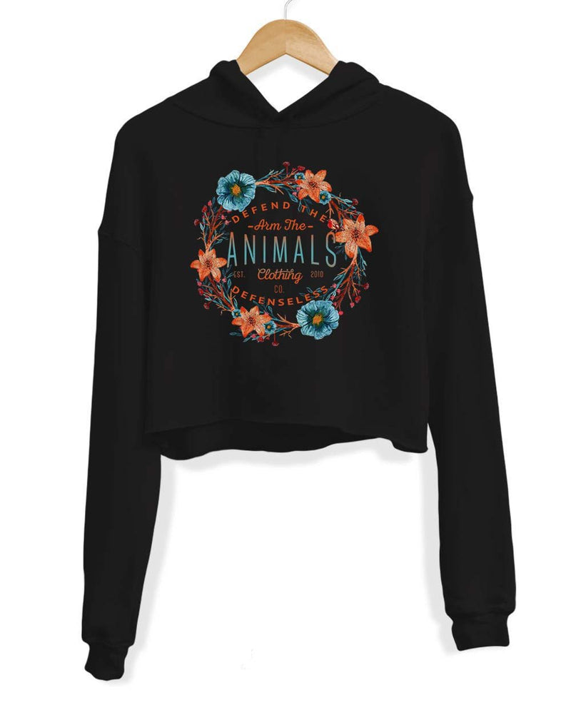 Load image into Gallery viewer, Unisex | Floral Wreath | Crop Hoodie - Arm The Animals Clothing Co.
