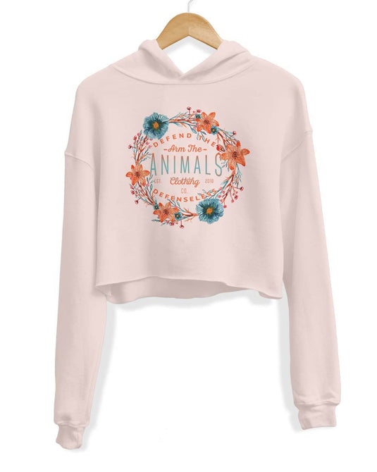 Unisex | Floral Wreath | Crop Hoodie - Arm The Animals Clothing Co.