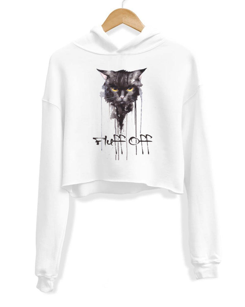 Load image into Gallery viewer, Unisex | Fluff Off | Crop Hoodie - Arm The Animals Clothing Co.
