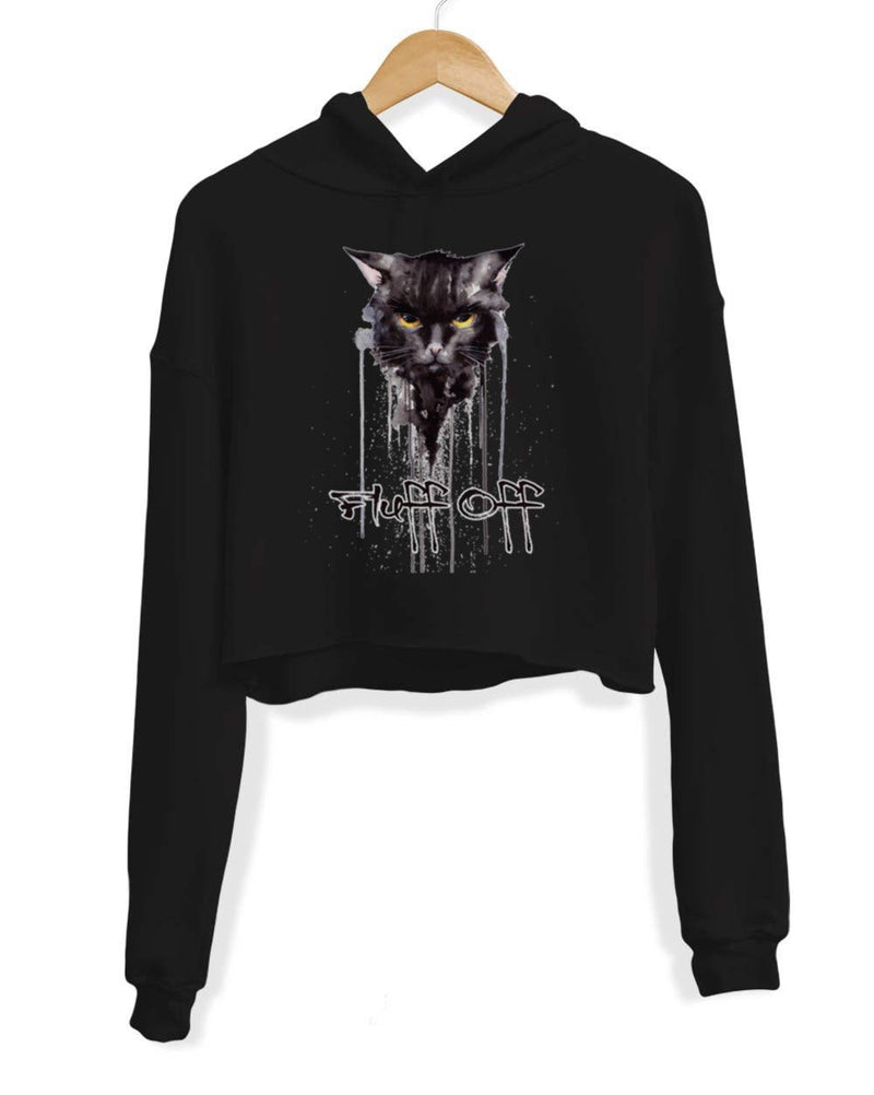 Load image into Gallery viewer, Unisex | Fluff Off | Crop Hoodie - Arm The Animals Clothing Co.
