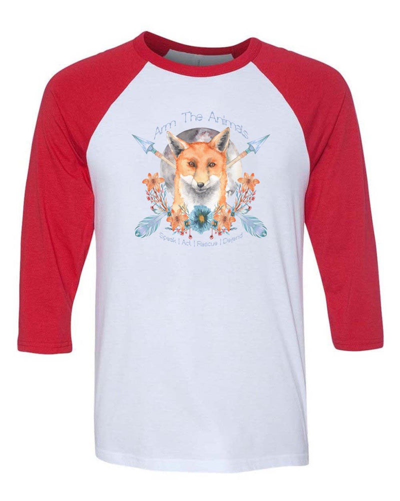 Load image into Gallery viewer, Unisex | Fox Confessor | 3/4 Sleeve Raglan - Arm The Animals Clothing Co.
