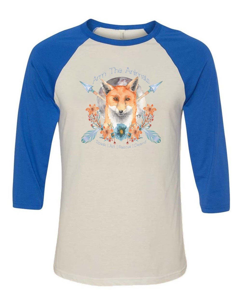 Load image into Gallery viewer, Unisex | Fox Confessor | 3/4 Sleeve Raglan - Arm The Animals Clothing Co.
