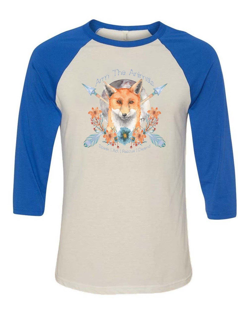 Load image into Gallery viewer, Unisex | Fox Confessor | 3/4 Sleeve Raglan - Arm The Animals Clothing Co.

