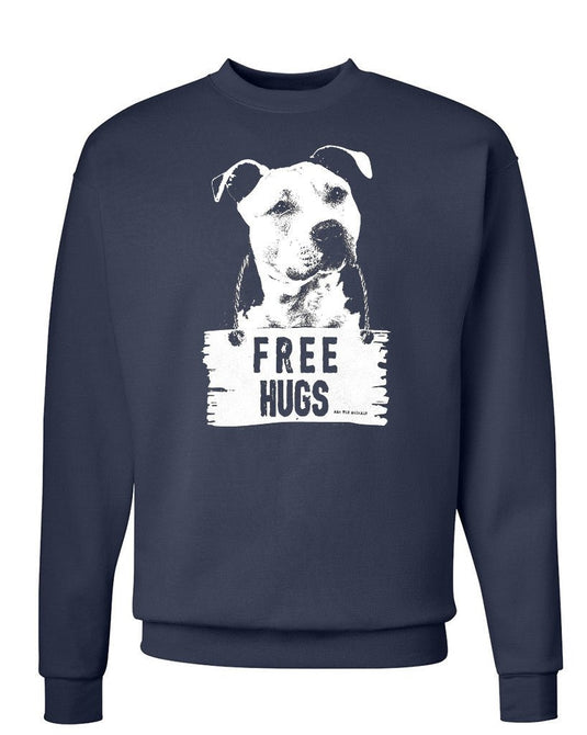 Unisex | Free Hugs Pittie | Crewneck Sweatshirt - Arm The Animals Clothing Co.