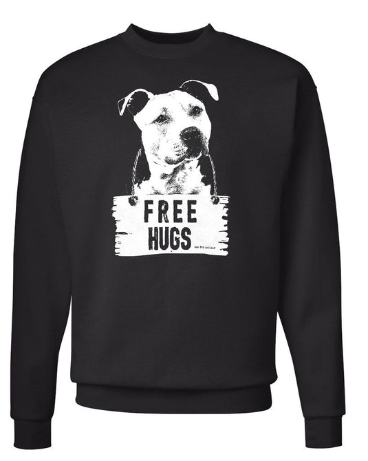 Unisex | Free Hugs Pittie | Crewneck Sweatshirt - Arm The Animals Clothing Co.