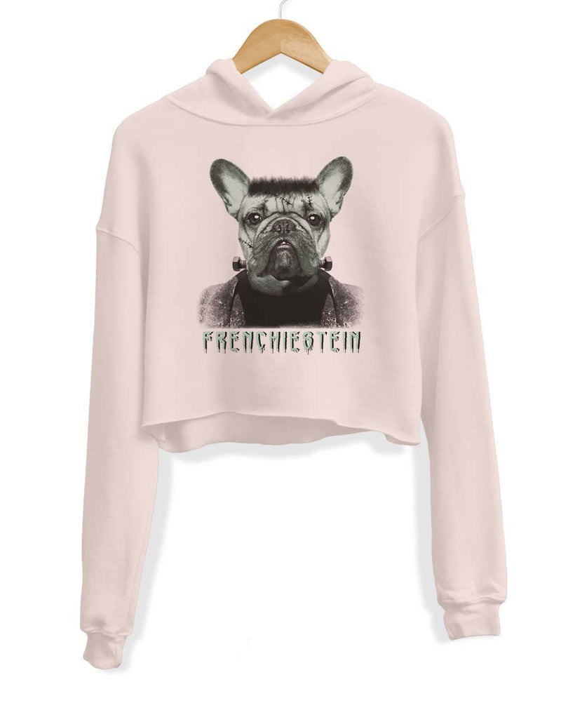 Load image into Gallery viewer, Unisex | Frenchiestein | Crop Hoodie - Arm The Animals Clothing LLC
