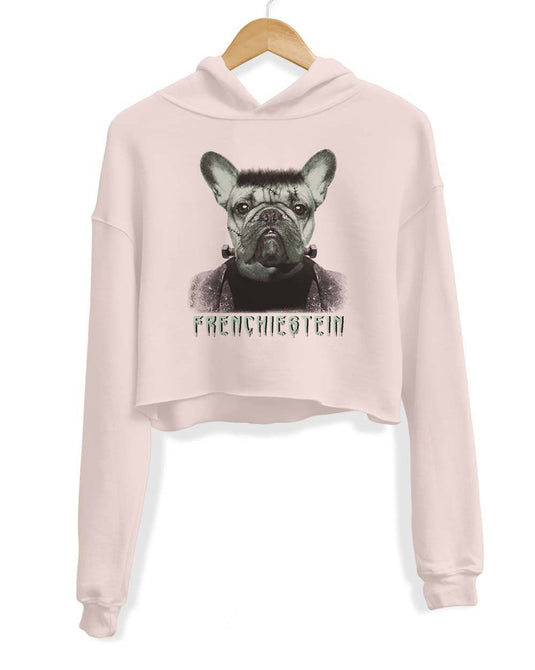 Unisex | Frenchiestein | Crop Hoodie - Arm The Animals Clothing LLC