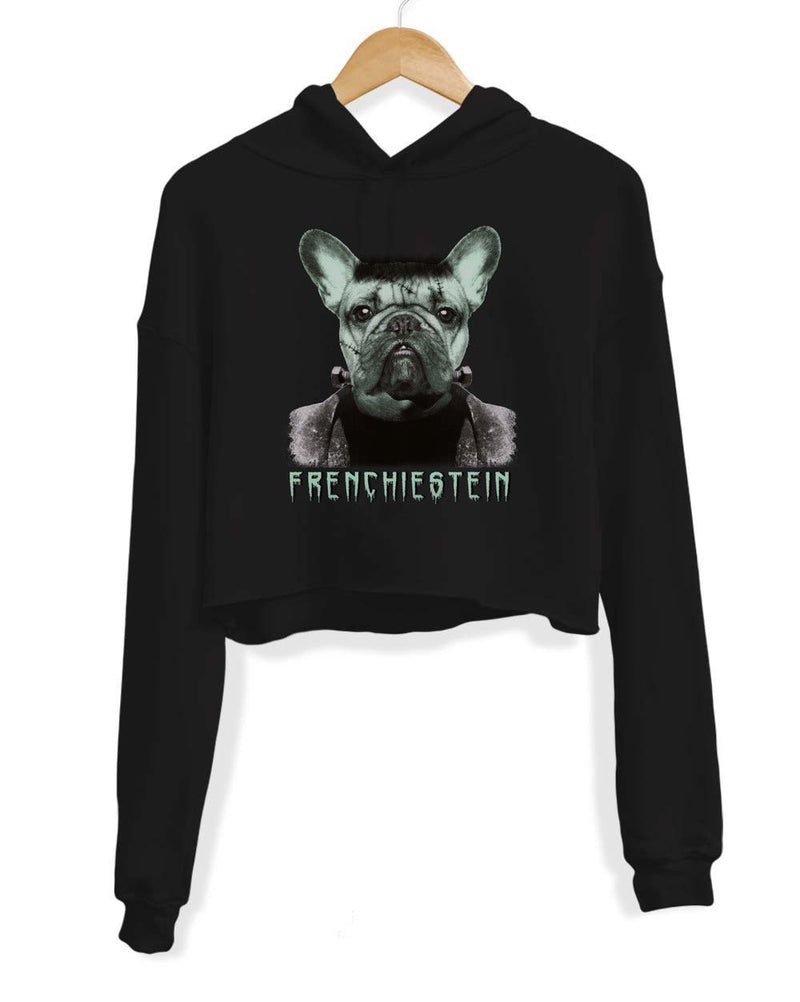 Load image into Gallery viewer, Unisex | Frenchiestein | Crop Hoodie - Arm The Animals Clothing LLC

