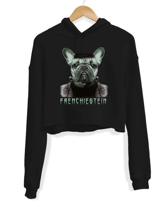 Unisex | Frenchiestein | Crop Hoodie - Arm The Animals Clothing LLC