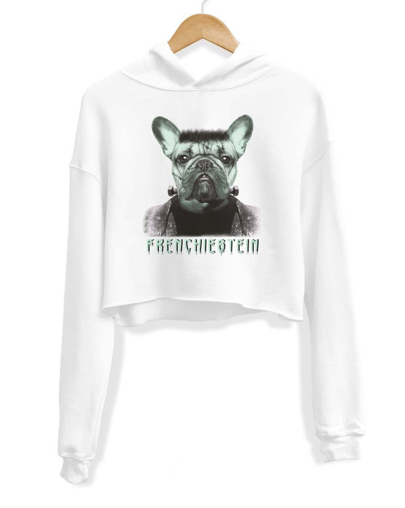 Load image into Gallery viewer, Unisex | Frenchiestein | Crop Hoodie - Arm The Animals Clothing LLC
